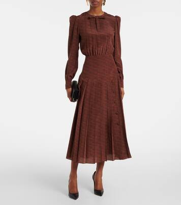 Bedrucktes Midikleid aus Seide | Alessandra Rich