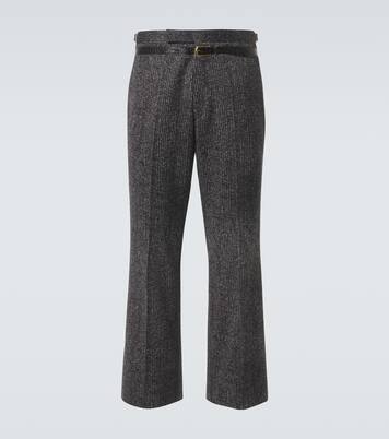 Pantalon ample en coton à carreaux | Prada