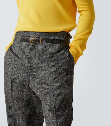 Pantalon ample en coton à carreaux | Prada