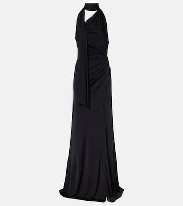 Scarf-detail one-shoulder jersey gown | Tom Ford