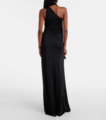 Scarf-detail one-shoulder jersey gown | Tom Ford