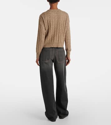 Cable-knit sequined cardigan | Brunello Cucinelli