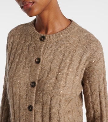 Cable-knit sequined cardigan | Brunello Cucinelli