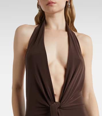 Halterneck jersey maxi dress | Norma Kamali