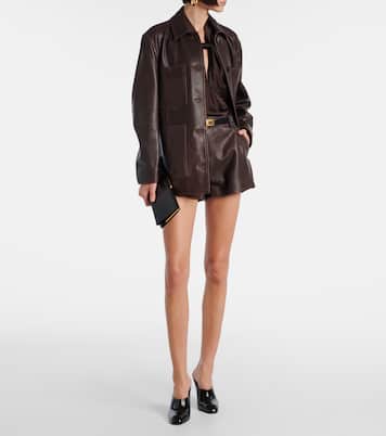 Leontine leather shorts | Nour Hammour