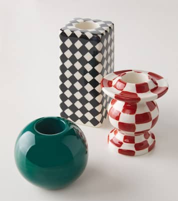 Les Objets Mouleversants Chessboard set of 3 ceramic candle holders by Wouters & Hendrix | Serax