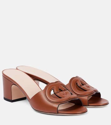 Interlocking G leather mules | Gucci