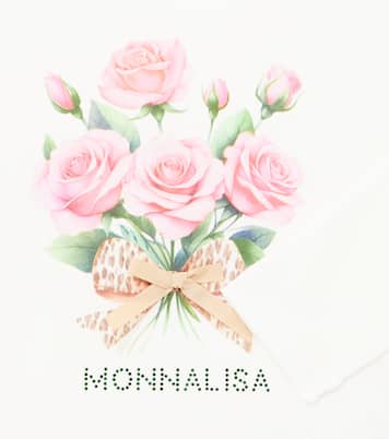 Logo floral cotton-blend jersey top | Monnalisa