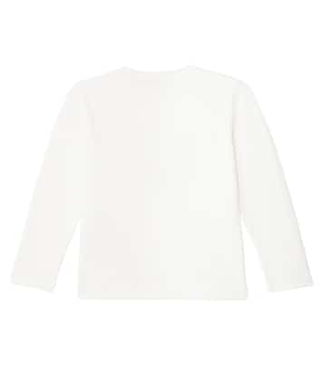 Logo floral cotton-blend jersey top | Monnalisa