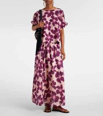 Falda larga Jess de gasa de algodón floral | Velvet