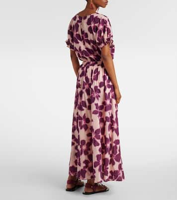 Falda larga Jess de gasa de algodón floral | Velvet