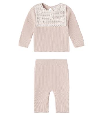 Baby Lucette set of cotton sweater and pants | Bebe Organic