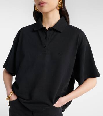 Cassandre cotton-blend piqué polo shirt | Saint Laurent