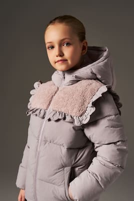Camila hooded padded ruffled jacket | C'era Una Volta