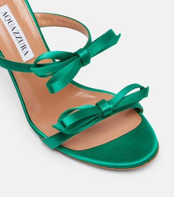 Soave 85 bow-detail satin mules | Aquazzura