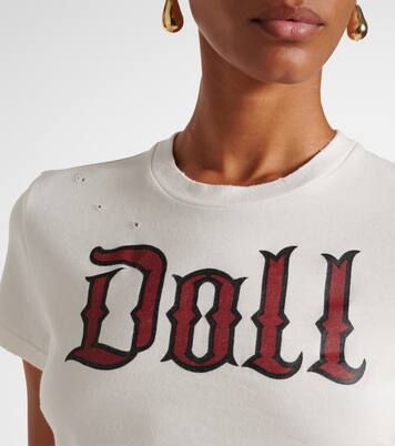 Printed cropped cotton jersey T-shirt | Dolce&Gabbana