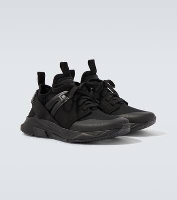 Jago leather-trimmed sneakers | Tom Ford