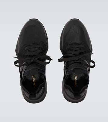 Jago leather-trimmed sneakers | Tom Ford