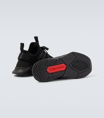 Jago leather-trimmed sneakers | Tom Ford