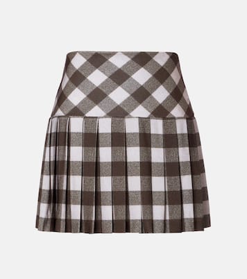 Mini-jupe plissée à carreaux | Norma Kamali