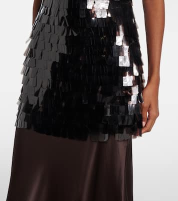 Robe longue Mesa en satin à sequins | Staud