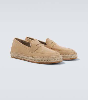 Loafers aus Veloursleder mit Jute | Giorgio Armani