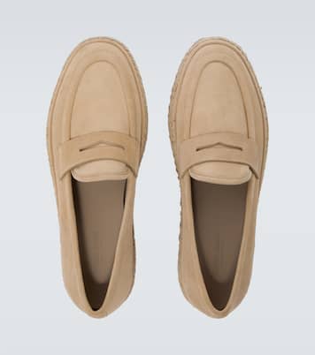Loafers aus Veloursleder mit Jute | Giorgio Armani