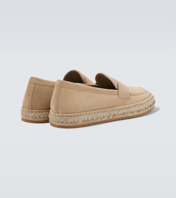 Loafers aus Veloursleder mit Jute | Giorgio Armani