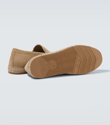 Loafers aus Veloursleder mit Jute | Giorgio Armani