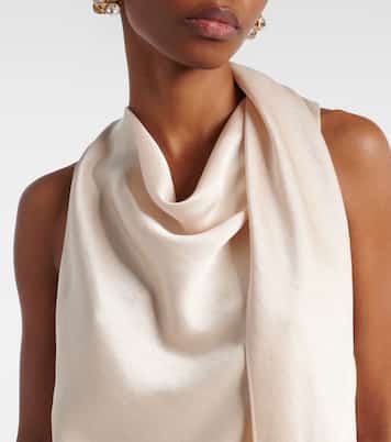 Scarf-detail satin top | Vince