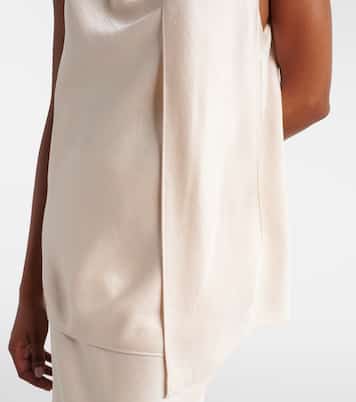 Scarf-detail satin top | Vince