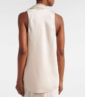 Scarf-detail satin top | Vince