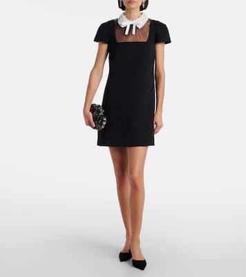 Crystal-embellished floral satin clutch | Self-Portrait