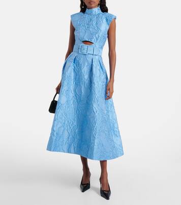Aegir belted jacquard midi dress | Rebecca Vallance