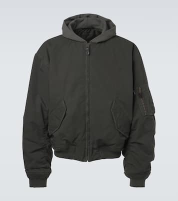 Veste bomber à capuche en coton mélangé | Balenciaga
