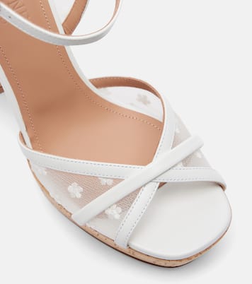 Sylvie 125 leather-trimmed platform sandals | Malone Souliers
