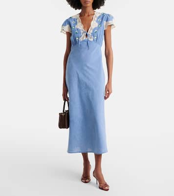 Amari floral lace-trimmed midi dress | Rixo