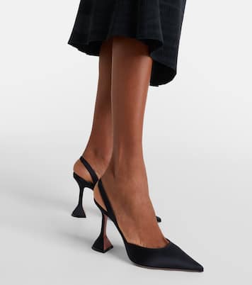 Pumps slingback Holli 95 in raso | Amina Muaddi