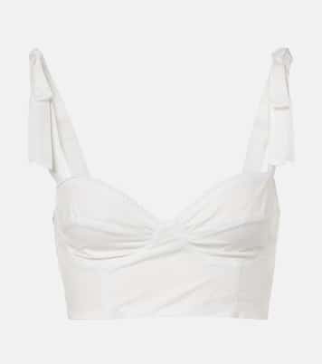 Top crop Alba in popeline di cotone | Bananhot