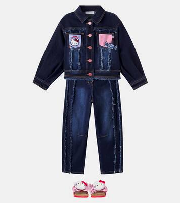 x Hello Kitty patchwork denim jacket | Monnalisa