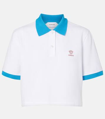 Besticktes Polohemd aus Baumwoll-Piqué  | Versace