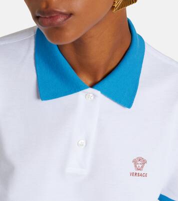 Besticktes Polohemd aus Baumwoll-Piqué  | Versace