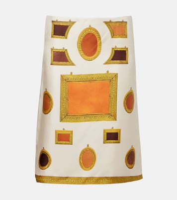 Printed silk twill pencil skirt | Versace
