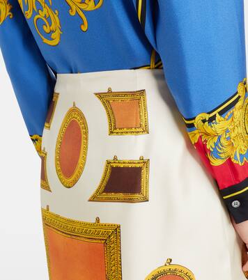Printed silk twill pencil skirt | Versace