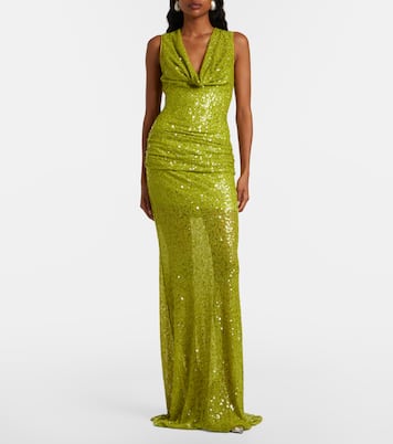 Mit Pailletten drapierte Robe | David Koma
