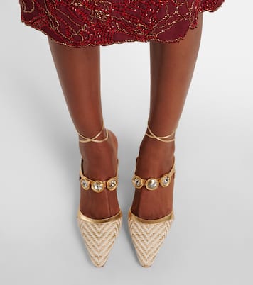 Pumps Soria con pelle e cristalli | Manolo Blahnik