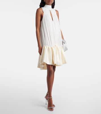 Bridal tie-neck draped minidress | Rotate