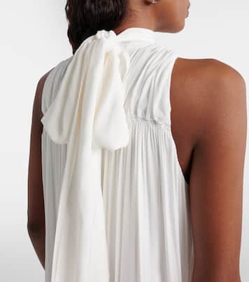 Bridal tie-neck draped minidress | Rotate