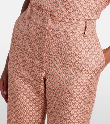 24/7 floral jacquard straight pants | La DoubleJ