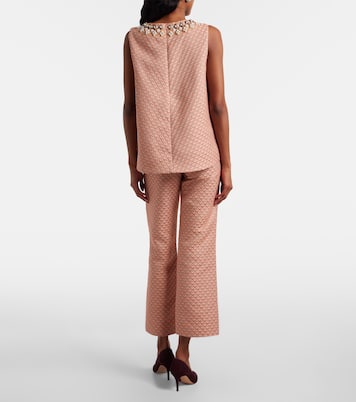 24/7 floral jacquard straight pants | La DoubleJ